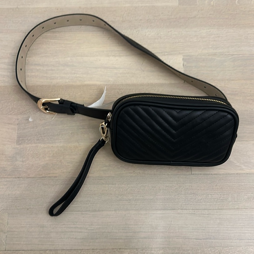 Steve Madden New with tag black belt bag or wristlet